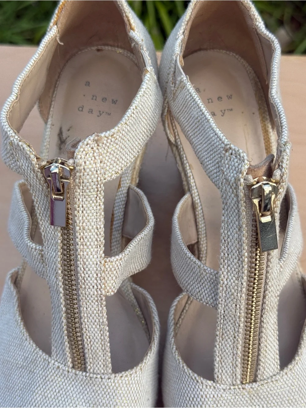 Boho Espadrille Wedge Zip Front Sandals 8 A New Day Carla Coastal Beach Resort